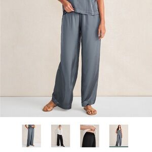 Elegant Gray Satin Pants